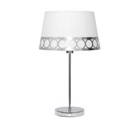 Abrila Dalia Blanco / Plata - Lámpara Sobremesa Clásico 1Xe14 25 Cm