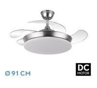 Abrila Dc Tridente Mini Niquel - Ventilador De Techo 59W