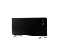 ABRILA - Emisor Térmico Cristal Himalaya 2000W | Negro | 2 Potencias | Control Remoto | Temporizador | IP24 | 38x92x6,68 cm