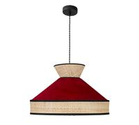 Abrila Fabrizio Natural/Negro/Rojo - Colgante Moderno 1Xe27 50 Cm