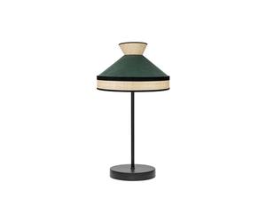 Abrila Fabrizio Natural/Negro/Verde - Lámpara Sobremesa Moderno 1Xe14 20 Cm