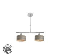 Abrila Gilda Cromo/Madera Gris - Lámpara Moderna 2Xe14