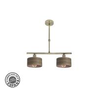 Abrila Gilda Cuero/Madera Oscura - Lámpara Moderna 2Xe14