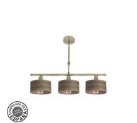 Abrila Gilda Cuero/Madera Oscura - Lámpara Moderna 3Xe14