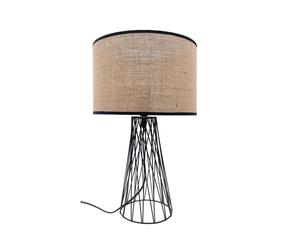 Abrila Goran Negro/Beis - Lámpara Sobremesa Decoración 1Xe27