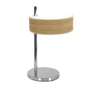 Abrila Haiti Cromo/Madera Clara - Lámpara Sobremesa Moderno 1Xe14