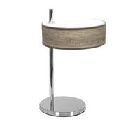 Abrila Haiti Cromo/Madera Gris - Lámpara Sobremesa Moderno 1Xe14