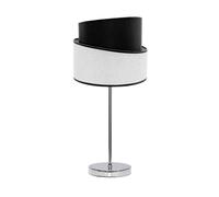 Abrila Hara Cromo/Blanco-Negro - Lámpara Sobremesa Moderno 1Xe14 18 Cm