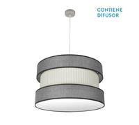 Abrila Home Níquel/Gris-Beis - Colgante Moderno 3Xe27 60 Cm