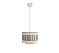 Abrila Ivanna Blanco/Madera Clara - Colgante Moderno 1Xe27 30 Cm