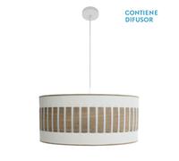 Abrila Ivanna Blanco/Madera Clara - Colgante Moderno 3Xe27 60 Cm