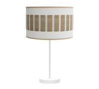 Abrila Ivanna Blanco/Madera Clara - Lámpara Sobremesa Moderno 1Xe27 30 Cm