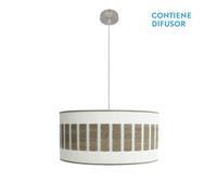 Abrila Ivanna Blanco/Madera Gris - Colgante Moderno 2Xe27 50 Cm
