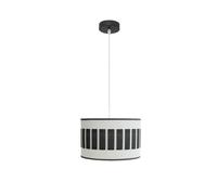 Abrila Ivanna Blanco/Madera Negra - Colgante Moderno 1Xe27 30 Cm