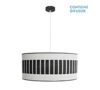 Abrila Ivanna Blanco/Madera Negra - Colgante Moderno 3Xe27 60 Cm