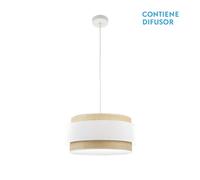Abrila Kandy Natural/Blanco - Colgante Moderno 2Xe27 50 Cm