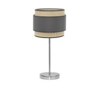 Abrila Kandy Natural/Gris - Lámpara Sobremesa Moderno 1Xe27 30 Cm