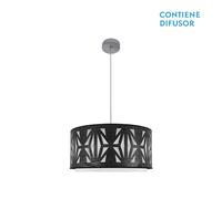 Abrila Katerina Cromo/Madera Negra - Colgante Moderno 2Xe27 50 Cm