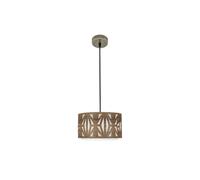 Abrila Katerina Cuero/Madera Oscura - Colgante Moderno 1Xe27 30 Cm