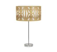 Abrila Katerina Níquel/Madera Clara - Lámpara Sobremesa Moderno 1Xe27 30 Cm