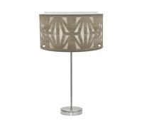 Abrila Katerina Níquel/Madera Gris - Lámpara Sobremesa Moderno 1Xe27 30 Cm