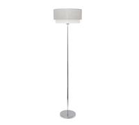 Abrila Kenya Gris / Blanco - Lámpara Pie Salón Moderno 1Xe27