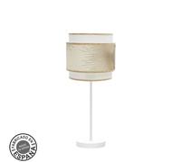 Abrila lampara de sobremesa nepal blanca con doble pantalla