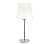 Abrila Maldívas Cromo / Blanco - Lámpara Sobremesa Clásico 1Xe14 20 Cm