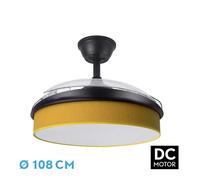 Abrila - ventilador dc moda - color negro con tres aspas desplegables