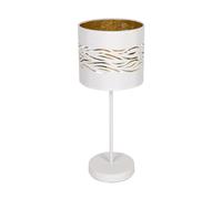 Abrila Niebla Blanco / Oro - Lámpara Sobremesa Moderno 1Xe14 17 Cm