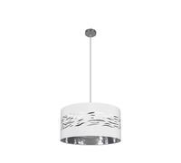 Abrila Niebla Cromo/Blanca-Plata - Colgante Moderno 1Xe27 40 Cm