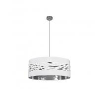 Abrila Niebla Cromo/Blanca-Plata - Colgante Moderno 1Xe27 50 Cm
