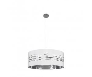 Abrila Niebla Cromo/Blanca-Plata - Colgante Moderno 1Xe27 50 Cm