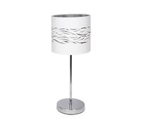 Abrila Niebla Cromo/Blanca-Plata - Lámpara Sobremesa Moderno 1Xe14 17 Cm