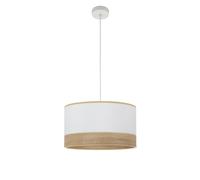 Abrila Olga Blanco/Madera Clara - Colgante Moderno 1Xe27 40 Cm