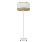 Abrila Olga Blanco/Madera Clara - Lámpara Pie Salón Moderno 1Xe27 40 Cm