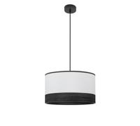 Abrila Olga Blanco/Madera Negra - Colgante Moderno 1Xe27 40 Cm