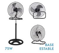 Abrila Recio Negro / Plata - Ventilador De Pie 220-240 V