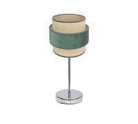 Abrila Reyes Cromo/Natural-Verde - Lámpara Sobremesa Moderno 1Xe14 18 Cm