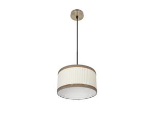 Abrila Soprano Cuero / Beige - Colgante Clásico 1Xe27 30 Cm