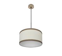 Abrila Soprano Cuero / Beige - Colgante Clásico 1Xe27 40 Cm