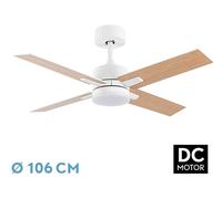 Abrila Talco Blanco/Blanco-Blanco/Haya - Ventilador De Techo Aspas Normales 20 W E