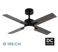Abrila Talco Negro/Negro-Negro/Gris - Ventilador De Techo Aspas Normales 20 W E