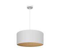Abrila Tania Blanco/Madera Clara - Colgante Moderno 1Xe27 50 Cm