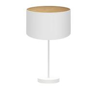 Abrila Tania Blanco/Madera Clara - Lámpara Sobremesa Moderno 1Xe27 30 Cm