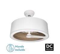 Abrila Tatiana Blanco/Madera Oscura - Ventilador De Techo Plafón 110 W F