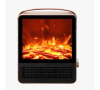 ABRILA Termoventilador ceramico Ptc Abadia 1500w Negro 2potencias Efecto Chimenea TERMOSTATO REGULABLE y PROTECCIÓN SOBRE CALENTAMIENTO. 46x36x20cm CALIDAD GARANTIZADA