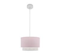 Abrila Trazos Blanco / Rosa - Colgante Infantil 1Xe27