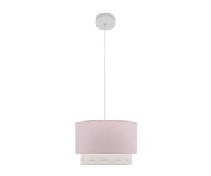 Abrila Trazos Blanco / Rosa - Colgante Infantil 1Xe27