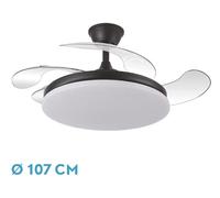 Fabrilamp Ventilador DC Tridente 59W Negro 4 aspas desp. 107d 6980 lm Reg. intensidad